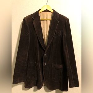 Vintage 1970’s Angels Flight Dark Brown Corduroy Blazer 44L